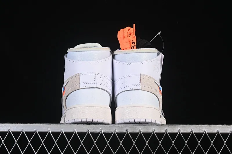 All categories Air Jordan Jordan series basketball shoes Air Jordan 1 High Pure original special offer Off White x Air Jordan OW AJ1 Joe 1 joint all-white high-top basketball shoes AQ0818-100